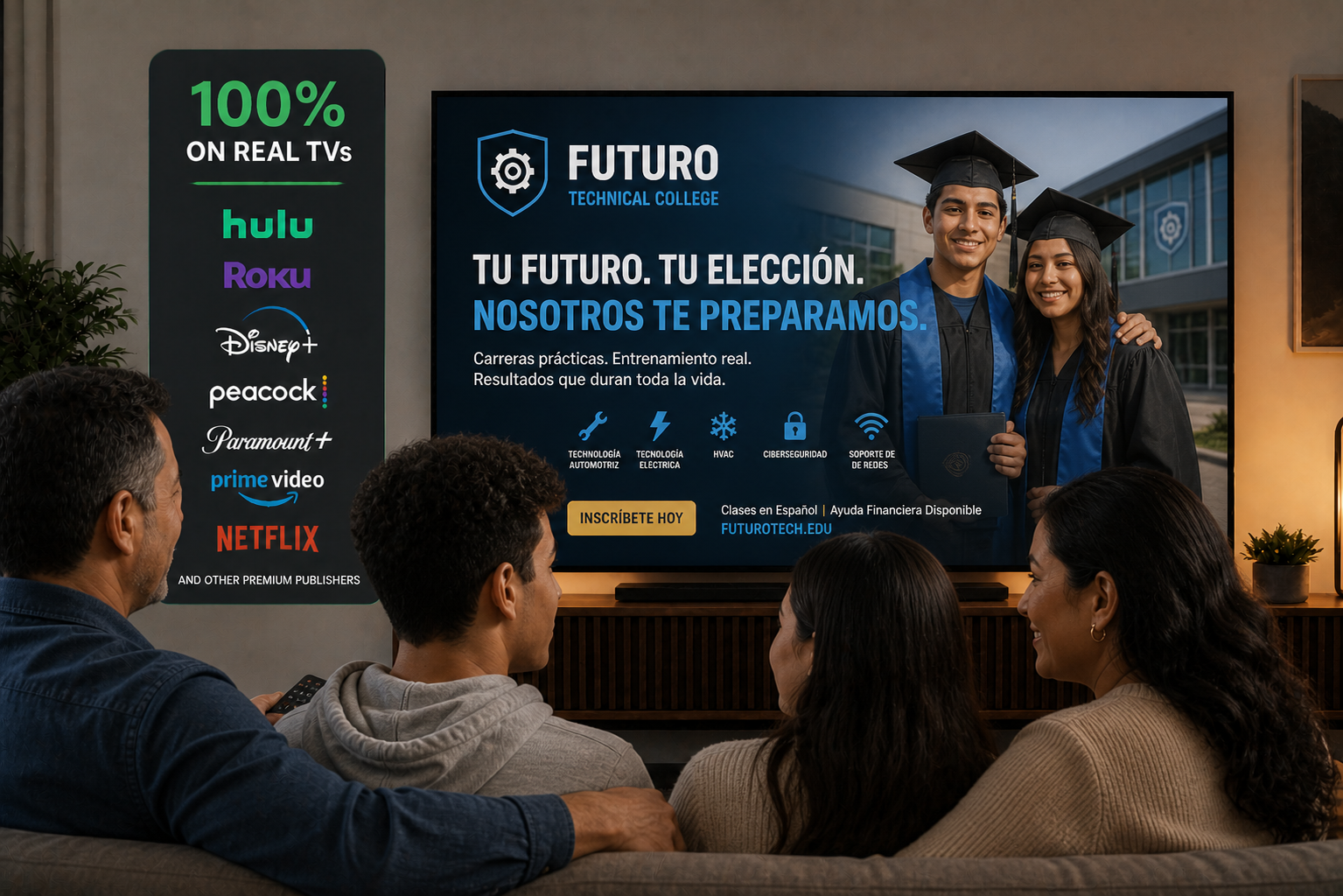 Streaming TV screens