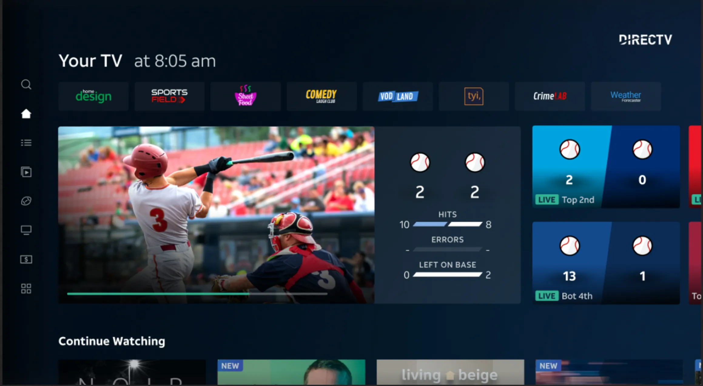 The DirecTV interface