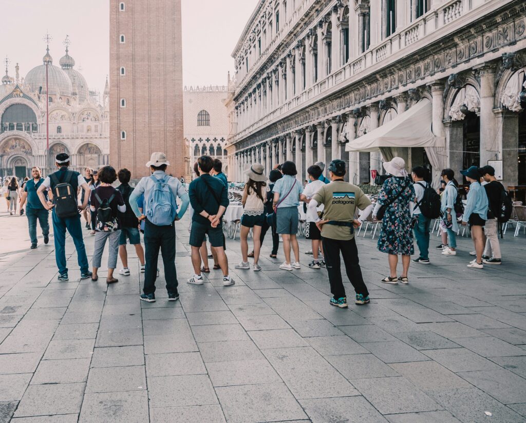 A small tour group exploring a destination together